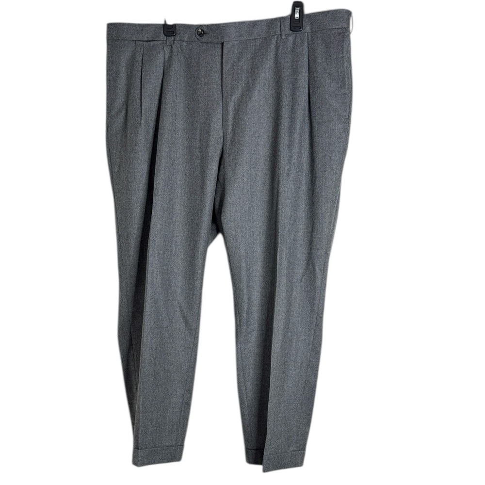 Zegna SU Misura Gray Dress Pleated Wool Dress Pants size 46